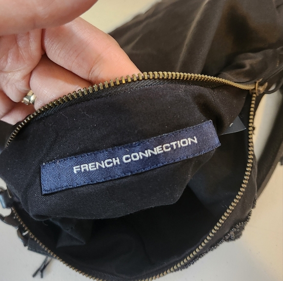 Y2K Vintage Black Beaded Fringe Sequin Evening Bag Mini Purse Party Flapper - Picture 9 of 11